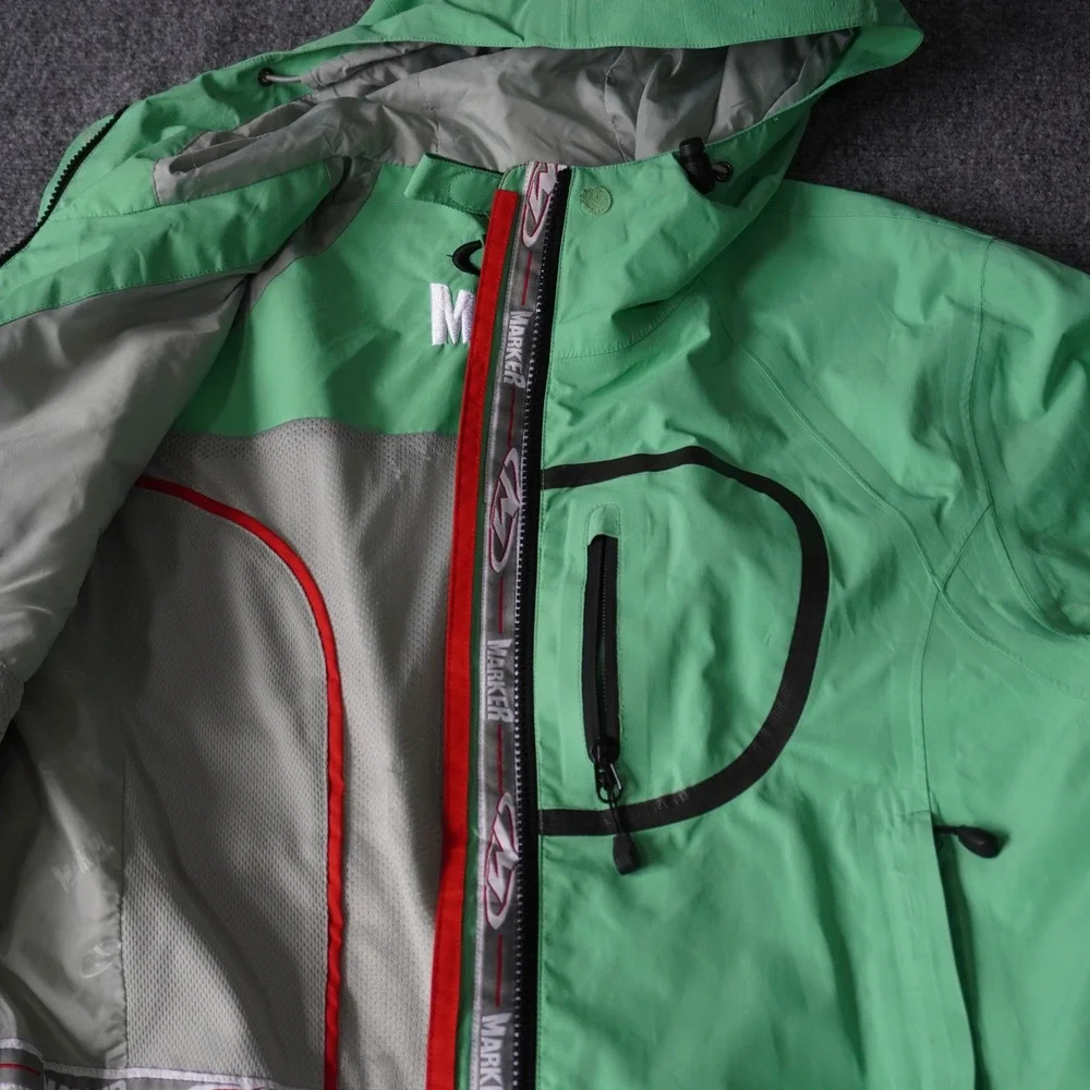 Marker Gore-Tex Hooded Ski Jacket Women's Size‎ 8 Waterproof Windproof Green